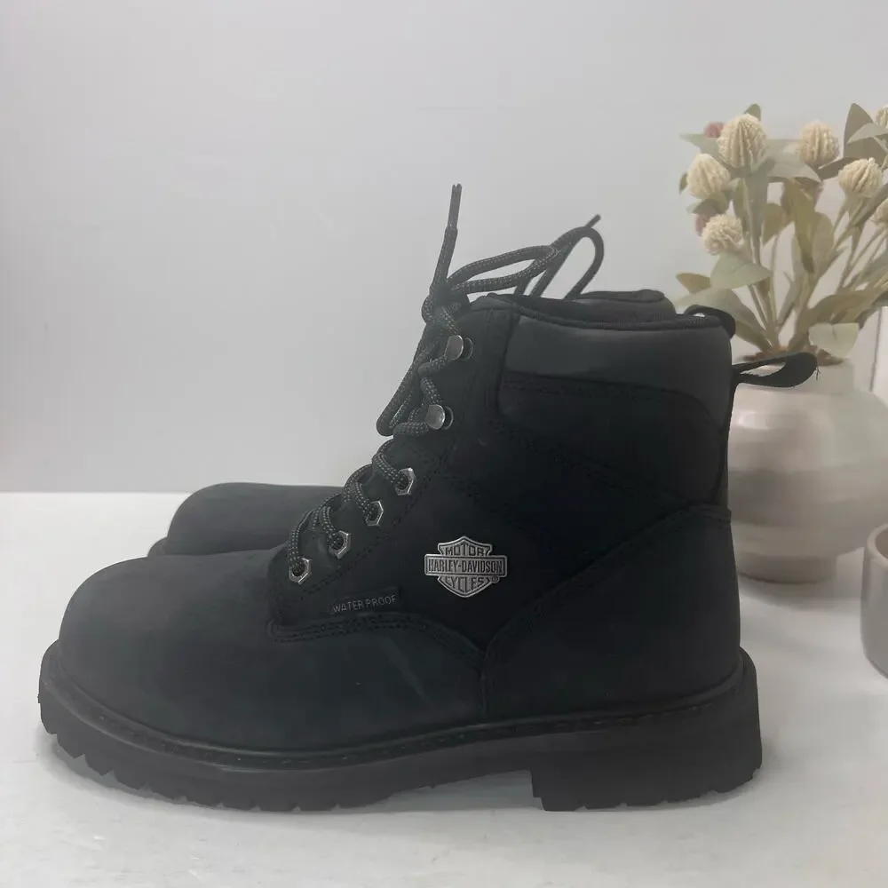 New Harley Davidson Gavern Composite Toe Waterproof Boots Black Men's 8.5M NWOB